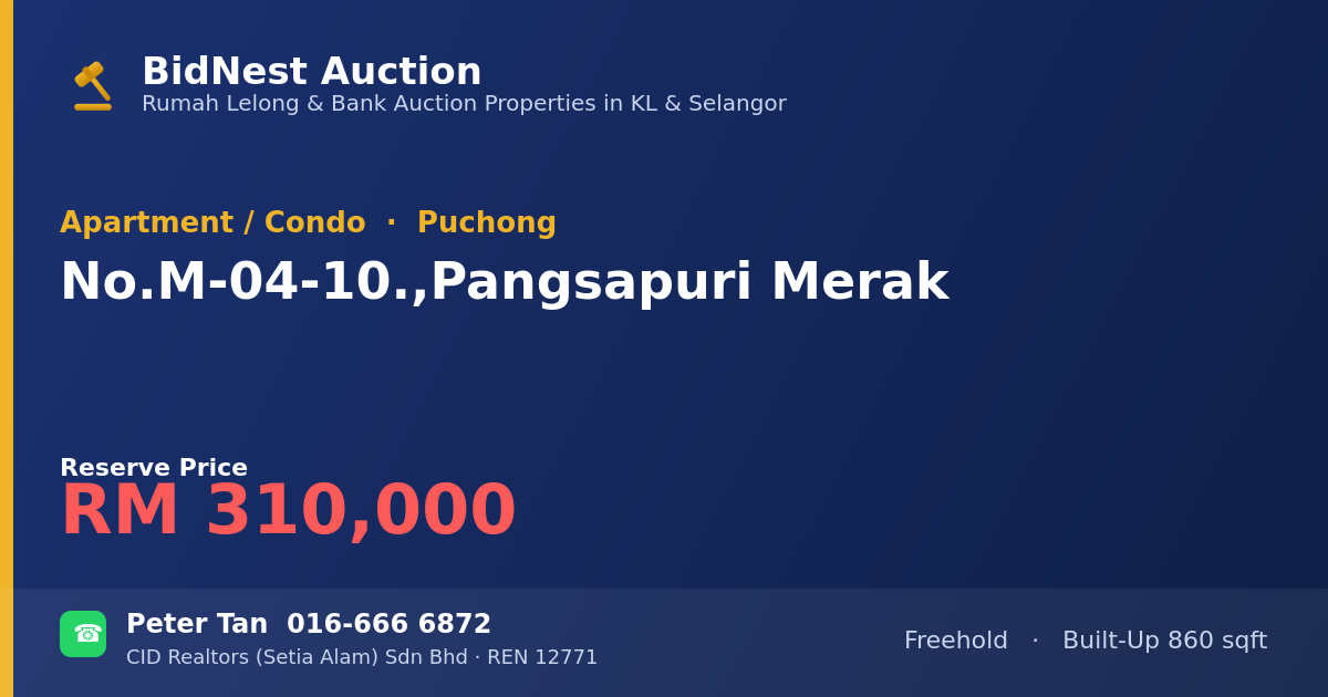 Apartment / Condo · No. M-04-10., Pangsapuri Merak