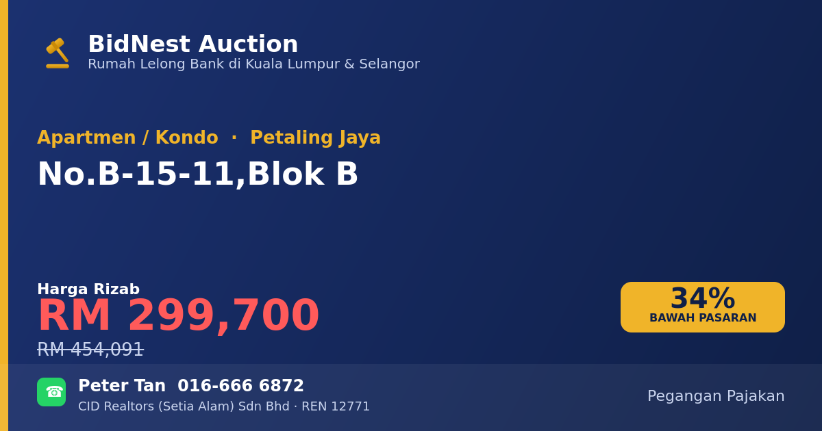 Apartmen / Kondo · No. B-15-11, Blok B