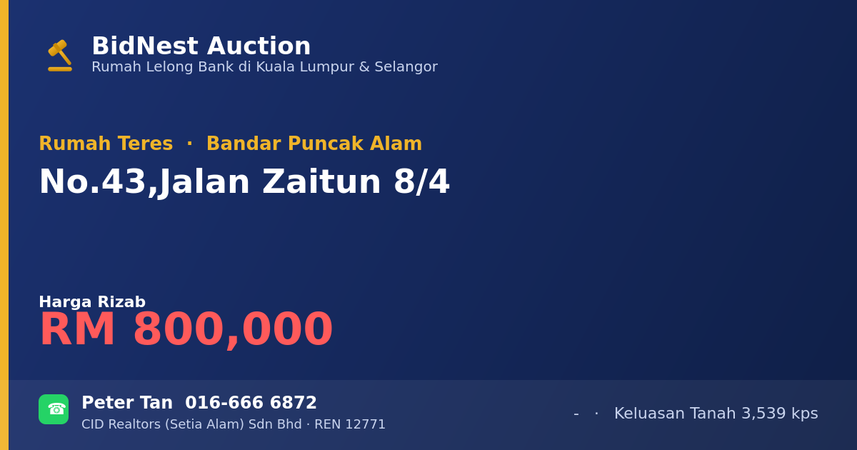Rumah Teres · No. 43, Jalan Zaitun 8/4