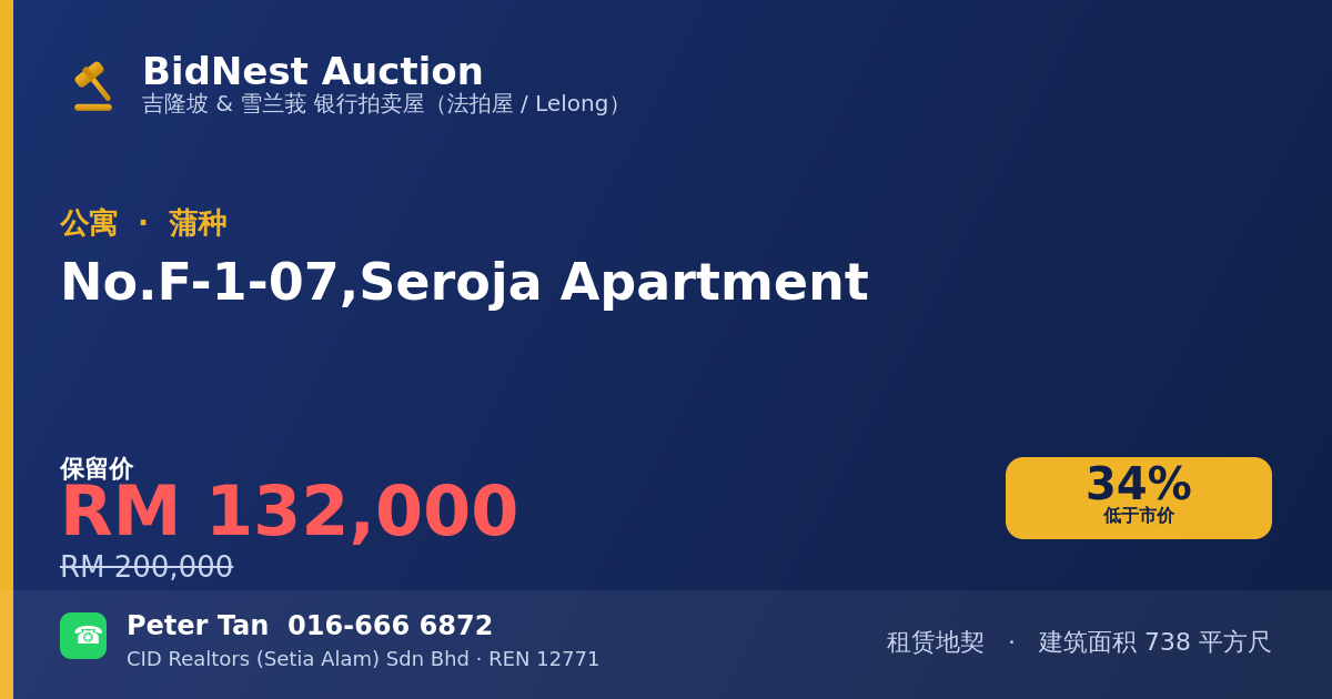 公寓 · No. F-1-07, Seroja Apartment