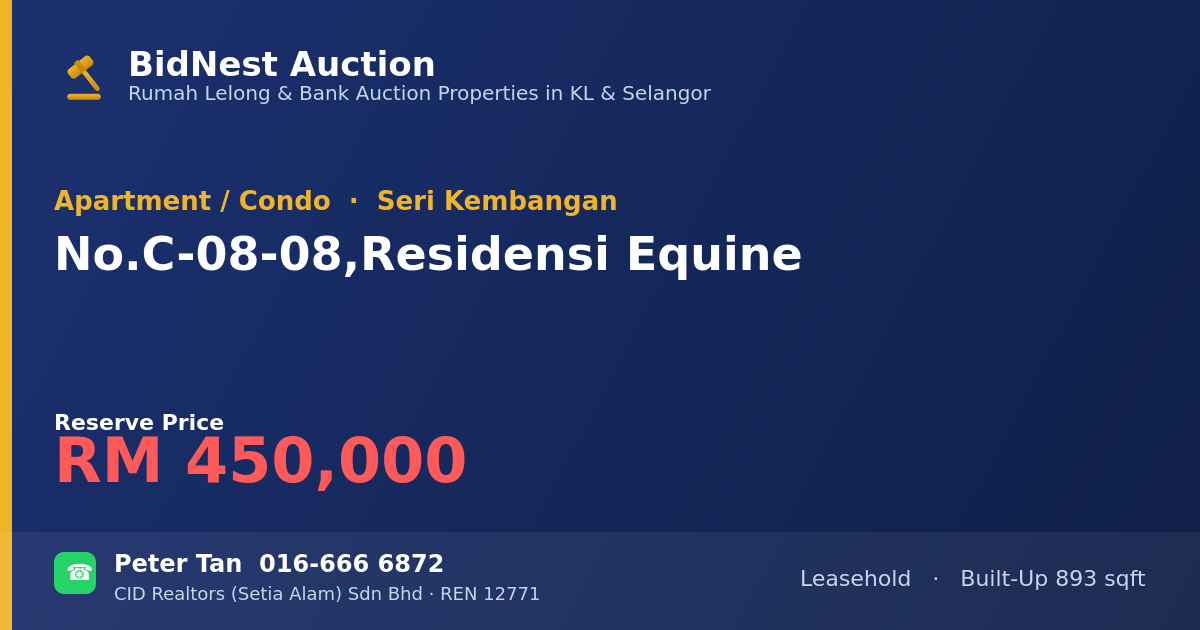 Apartment / Condo · No. C-08-08, Residensi Equine