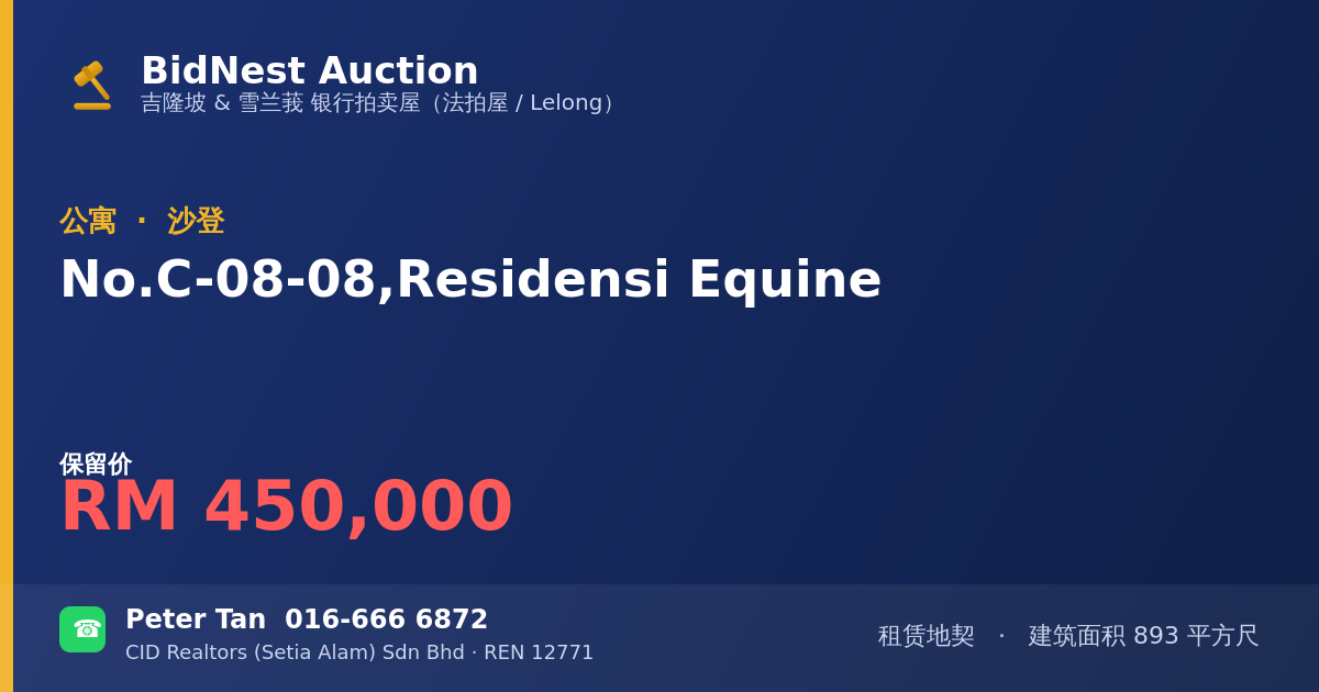 公寓 · No. C-08-08, Residensi Equine