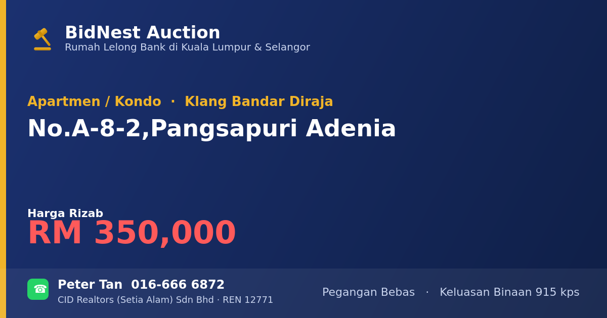 Apartmen / Kondo · No. A-8-2, Pangsapuri Adenia
