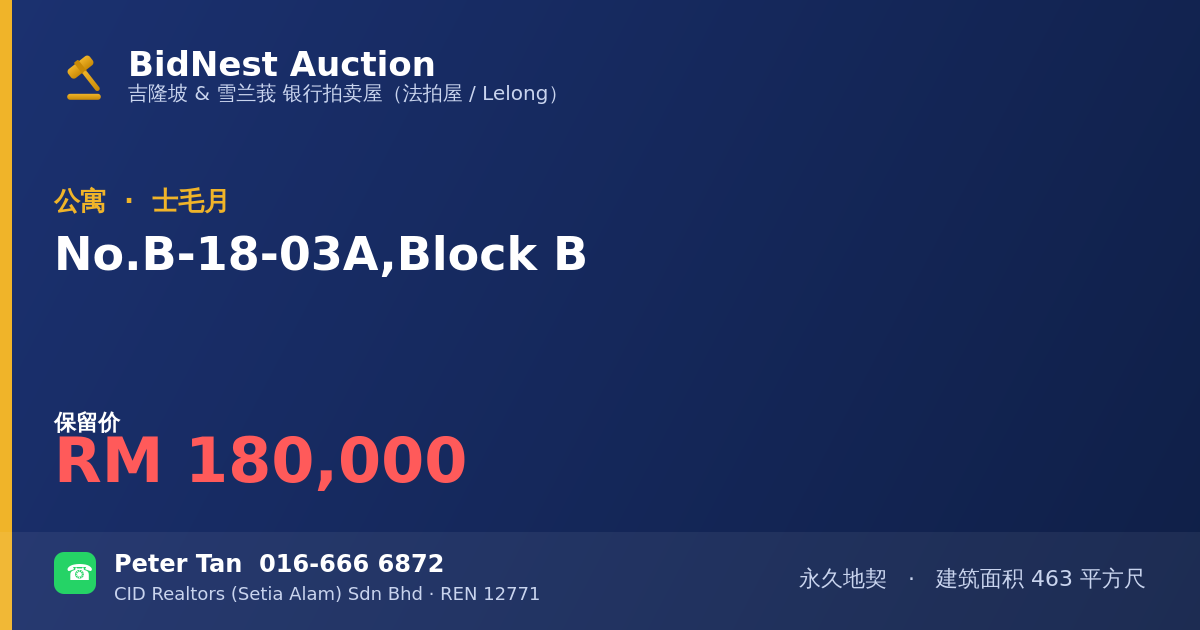 公寓 · No. B-18-03A, Block B