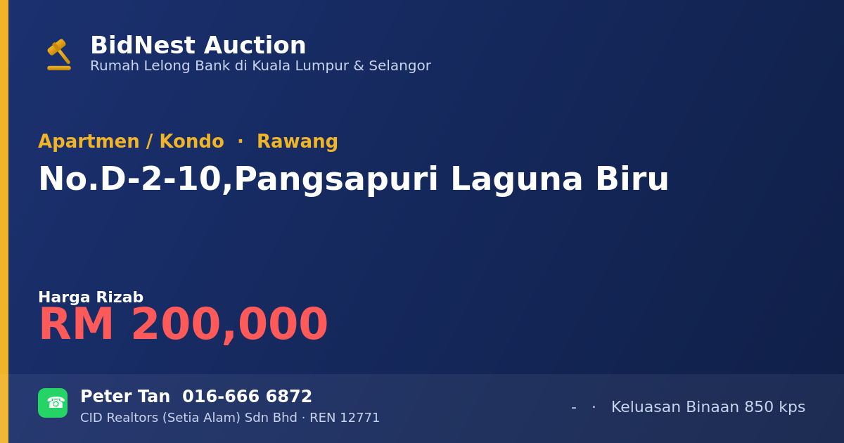 Apartmen / Kondo · No. D-2-10, Pangsapuri Laguna Biru