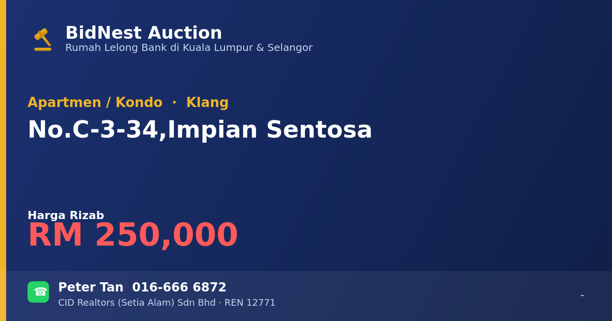 Apartmen / Kondo · No. C-3-34, Impian Sentosa