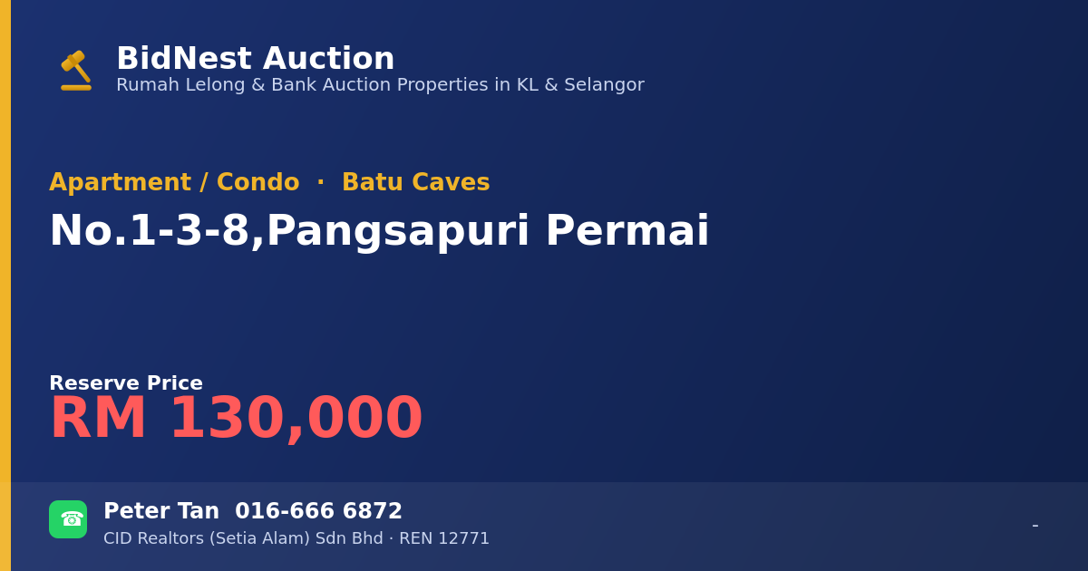 Apartment / Condo · No. 1-3-8, Pangsapuri Permai