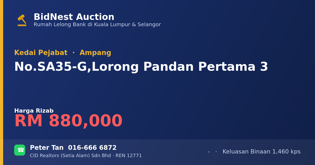 Kedai Pejabat · No. SA35-G, Lorong Pandan Pertama 3