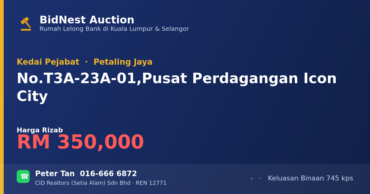 Kedai Pejabat · No. T3A-23A-01, Pusat Perdagangan Icon City