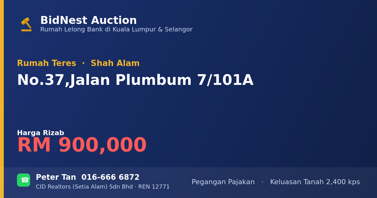Rumah Teres · No. 37, Jalan Plumbum 7/101A