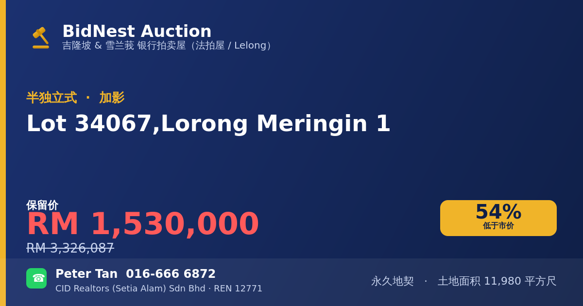 半独立式 · Lot 34067, Lorong Meringin 1