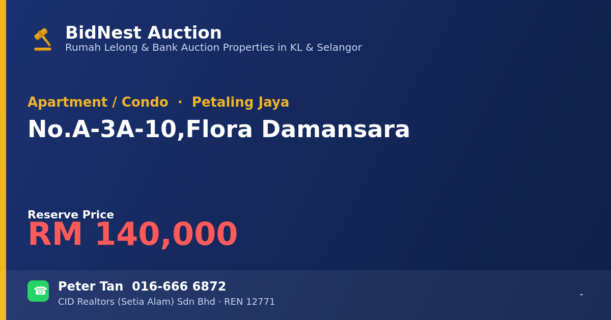 Apartment / Condo · No. A-3A-10, Flora Damansara