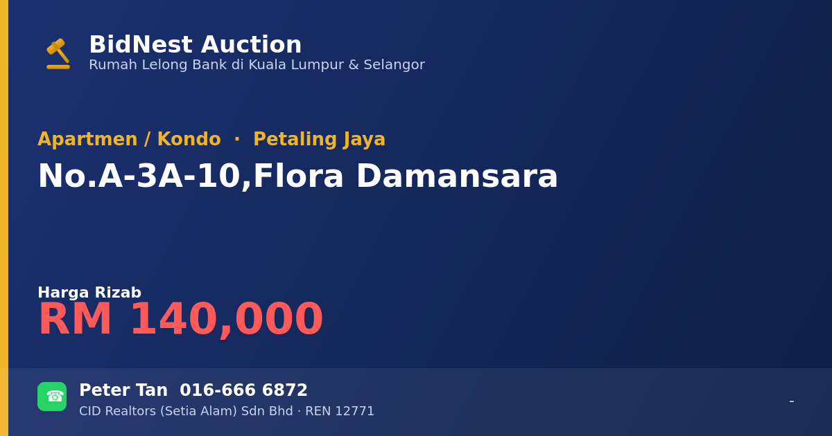 Apartmen / Kondo · No. A-3A-10, Flora Damansara