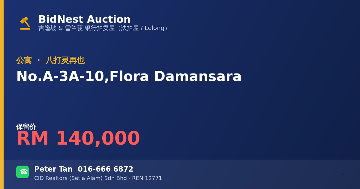 公寓 · No. A-3A-10, Flora Damansara