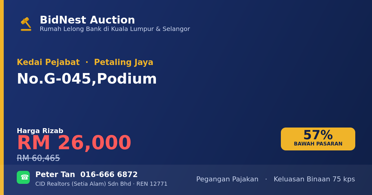 Kedai Pejabat · No. G-045, Podium