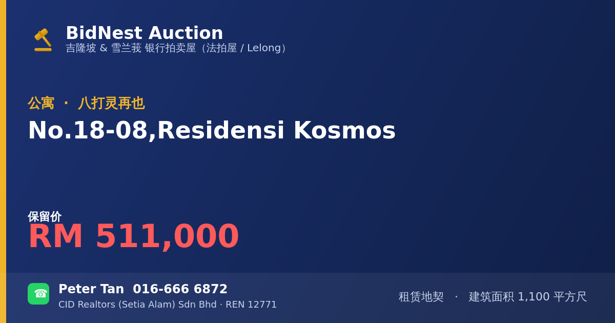 公寓 · No. 18-08, Residensi Kosmos