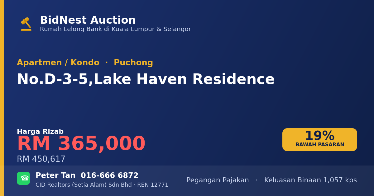 Apartmen / Kondo · No. D-3-5, Lake Haven Residence