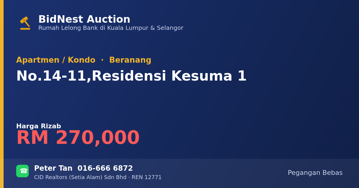 Apartmen / Kondo · No. 14-11, Residensi Kesuma 1