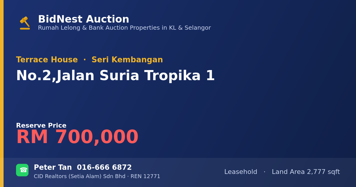 Terrace House · No. 2, Jalan Suria Tropika 1