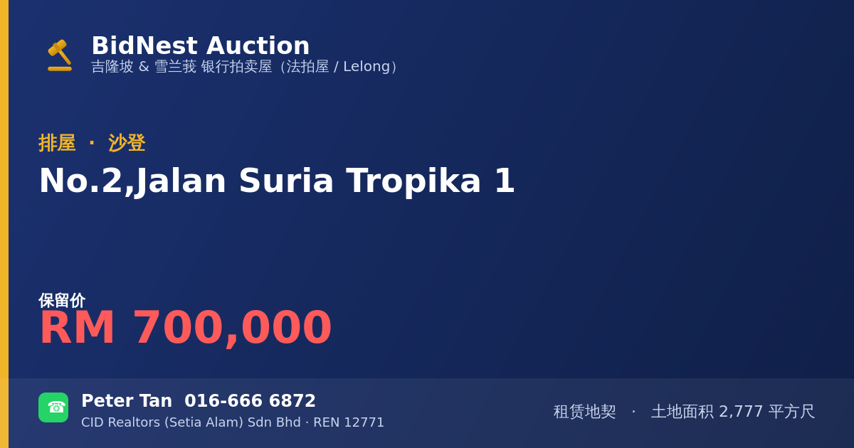 排屋 · No. 2, Jalan Suria Tropika 1