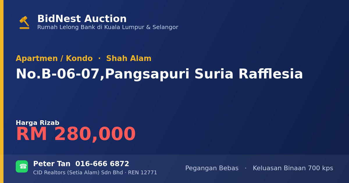 Apartmen / Kondo · No. B-06-07, Pangsapuri Suria Rafflesia