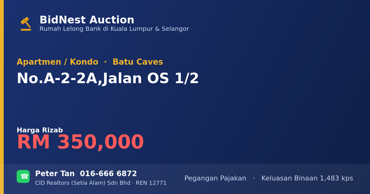 Apartmen / Kondo · No. A-2-2A, Jalan OS 1/2