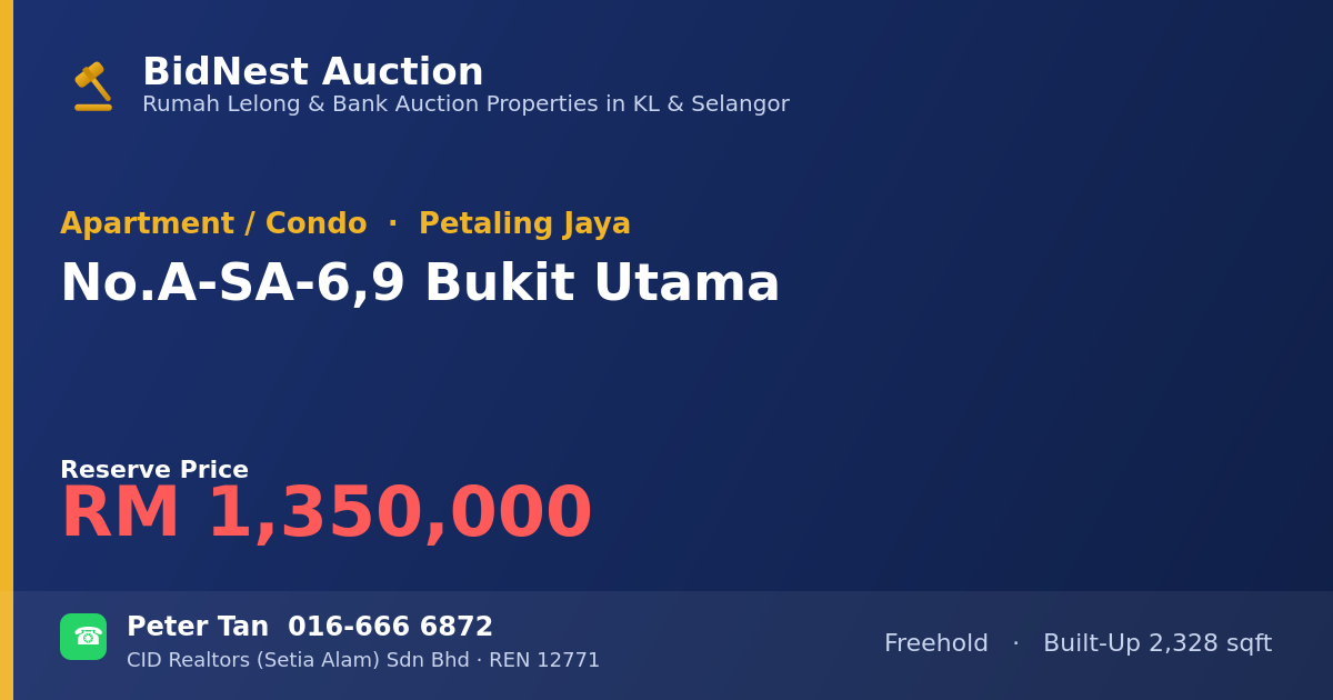 Apartment / Condo · No. A-SA-6, 9 Bukit Utama