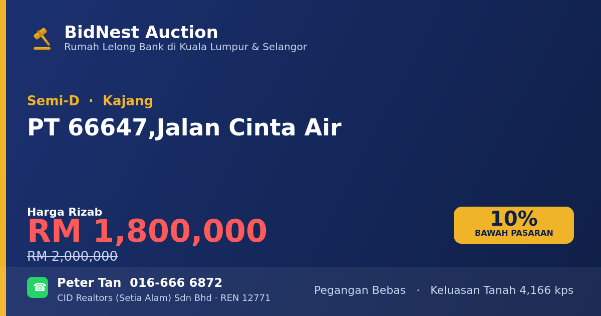 Semi-D · PT 66647, Jalan Cinta Air