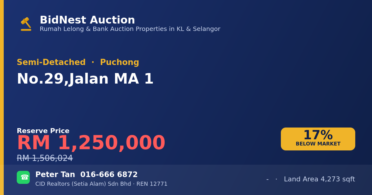 Semi-Detached · No. 29, Jalan MA 1