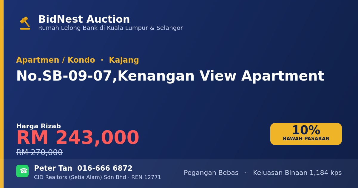 Apartmen / Kondo · No. SB-09-07, Kenangan View Apartment