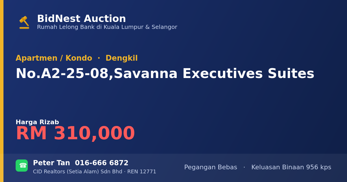 Apartmen / Kondo · No. A2-25-08, Savanna Executives Suites