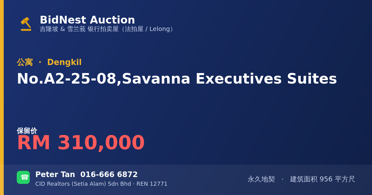 公寓 · No. A2-25-08, Savanna Executives Suites