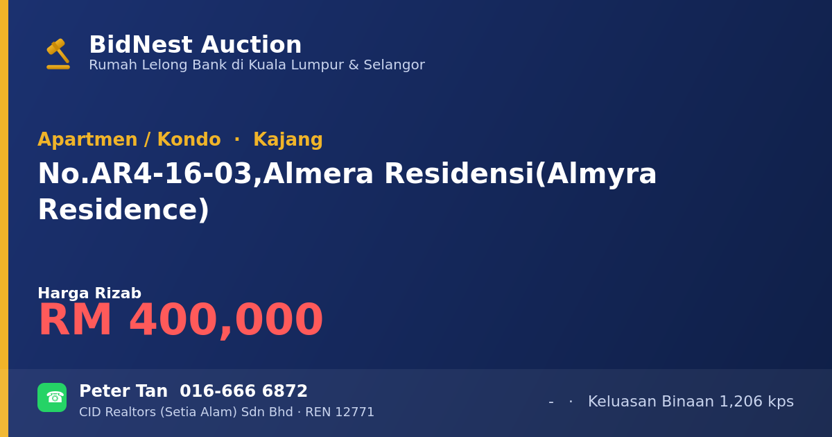 Apartmen / Kondo · No. AR4-16-03, Almera Residensi (Almyra Residence)