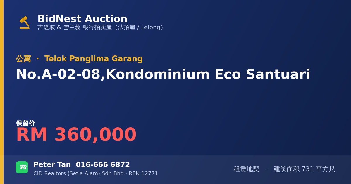 公寓 · No. A-02-08, Kondominium Eco Santuari