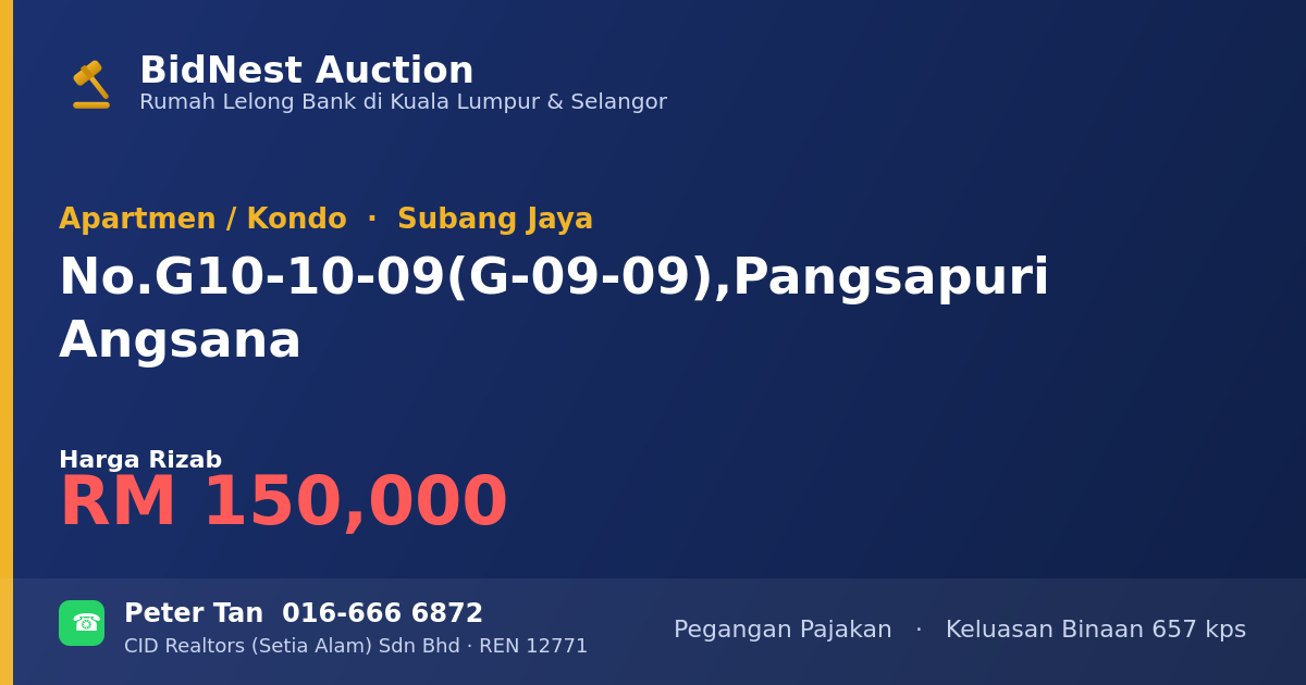 Apartmen / Kondo · No. G10-10-09 (G-09-09), Pangsapuri Angsana
