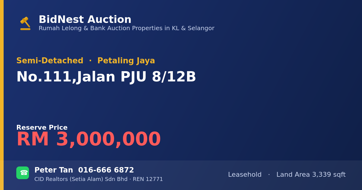 Semi-Detached · No. 111, Jalan PJU 8/12B
