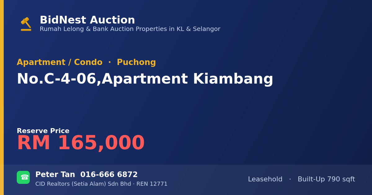 Apartment / Condo · No. C-4-06, Apartment Kiambang