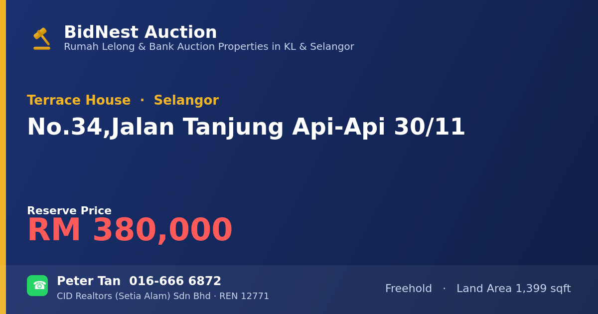 Terrace House · No. 34, Jalan Tanjung Api-Api 30/11