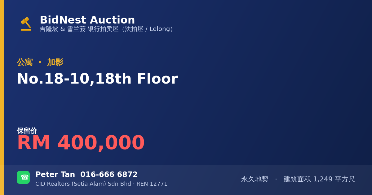 公寓 · No. 18-10, 18th Floor