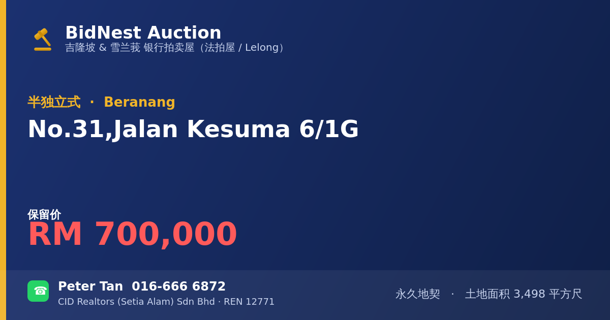 半独立式 · No. 31, Jalan Kesuma 6/1G