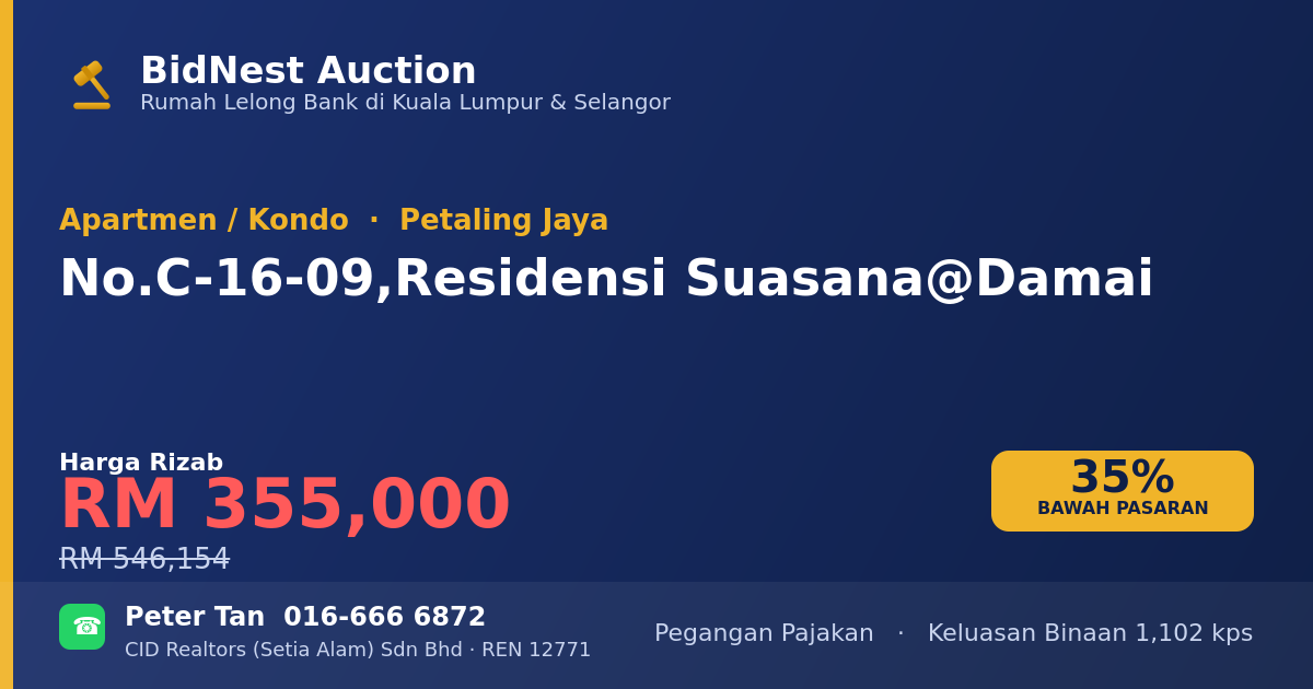 Apartmen / Kondo · No. C-16-09, Residensi Suasana @ Damai