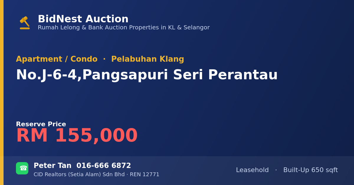 Apartment / Condo · No. J-6-4, Pangsapuri Seri Perantau