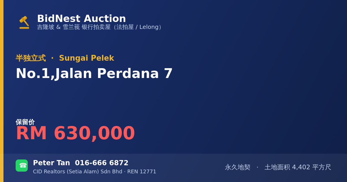 半独立式 · No. 1, Jalan Perdana 7