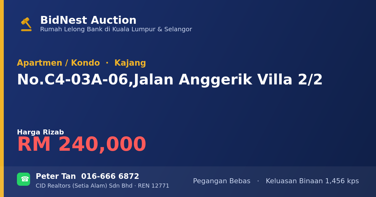 Apartmen / Kondo · No. C4-03A-06, Jalan Anggerik Villa 2/2