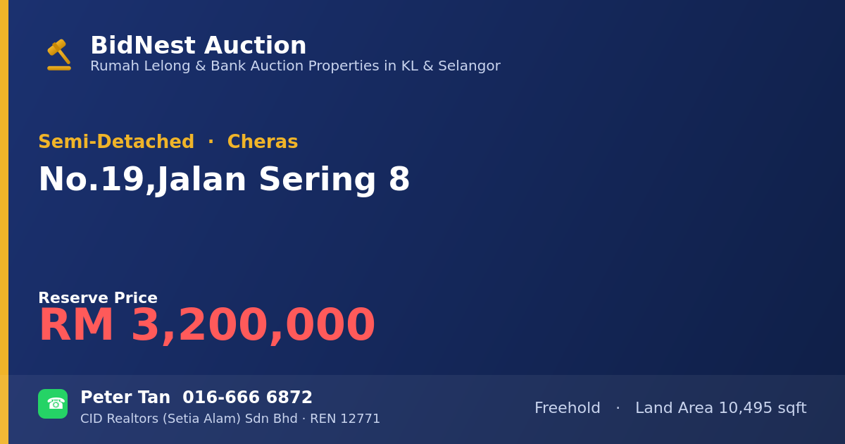 Semi-Detached · No. 19, Jalan Sering 8