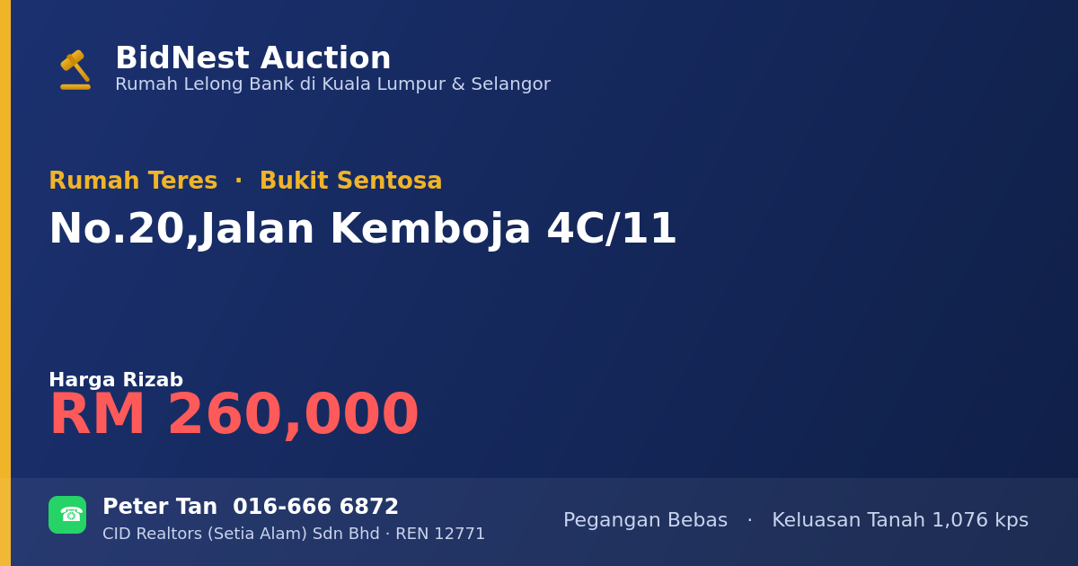 Rumah Teres · No. 20, Jalan Kemboja 4C/11