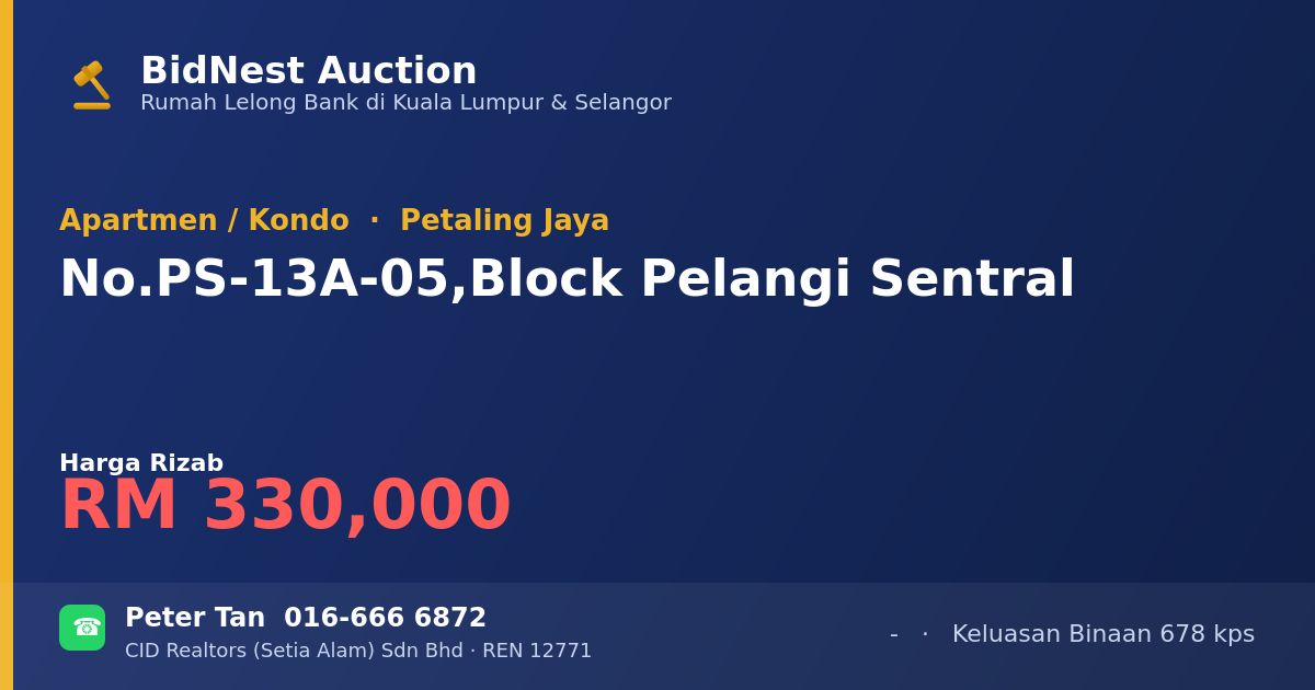 Apartmen / Kondo · No. PS-13A-05, Block Pelangi Sentral