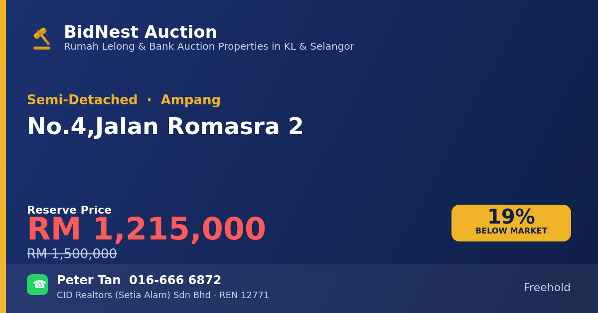 Semi-Detached · No. 4, Jalan Romasra 2