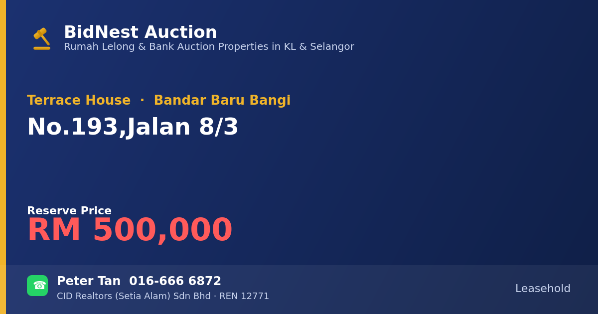 Terrace House · No. 193, Jalan 8/3