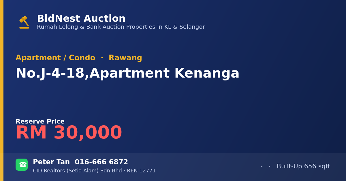 Apartment / Condo · No. J-4-18, Apartment Kenanga